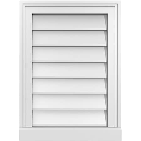 Ekena Millwork Vertical Surface Mount PVC Gable Vent w/ 2"W x 2"H , Brickmould Sill Frame, 16"W x 22"H GVPVE16X2203SN